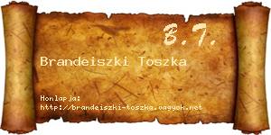 Brandeiszki Toszka névjegykártya