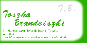 toszka brandeiszki business card